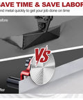 Before and after comparison of metal bending using Sheet Metal Roller Break Bender For 40 To 180 Degree Bends Pro Grade Single Station Disc Bender