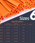 All In One Heat Shrink Tubing Kit With 3 To 1 Shrink Ratio, Adhesive Lined, Orange, Six Diameters, Specifications Chart