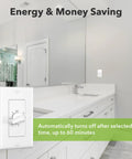 Installed 60 Minute Spring Wound Bathroom Timer Switch for exhaust fans and lights no neutral needed with wall plate included ETL listed