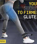 Hella Thick Padded Ankle Strap For Cable Machine Attachment Heavy Duty Gym Gear To Glute Kickbacks And Leg Raises attached to leg during exercise.