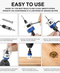 Instructions for using the Four Piece Pro Grade Countersink Drill Bit Set With Depth Stop For Woodworking.