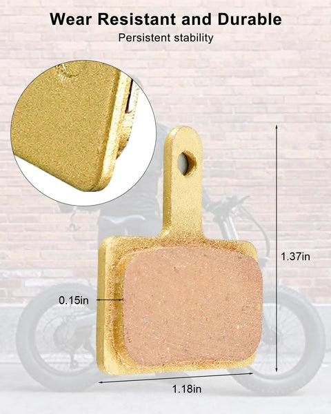 2 Pack E Bike Brake Pads For Q20 Mini Lite H20 Electric Bikes, semi-metallic disc brake pad with dimensions and durability details