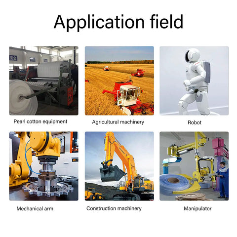 Application field showcasing various machines like agricultural machinery and robots. Cool 10pc Alloy Steel Linear Motion Ball Bearings.