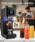 Commercial Can Sealer Machine Automatic Cup Sealer Five Station Beverage Packaging Plug And Play Powerhouse Delivering Fast One Touch Start With Led Auto Counter in cafe.