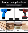 Heavy Duty Adjustable Circle Hole Cutter Saw Kit For Wood And Drywall Precision Dual Blade Drill Bit on hand drills and wood samples.