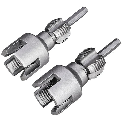2pc Threader Set For PVC Pipes 1/2 And 3/4 Inch Opener With Electric Drill, high hardness alloy threading tools for plumbing.