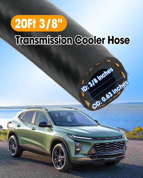 Three Eighths Inch Transmission Cooler Hose With Clamp For Transmission Oil Cooler Line 300 PSI SAE J1532 Standards Great For Your Rig Power Steering And Hydraulic Systems Twenty Feet