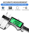 Rechargeable Digital Caliper With USB Type C, Large Backlit LCD Display, 6 Inch Stainless Steel Vernier Caliper measuring 20.0 mm
