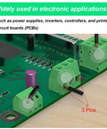50 Pack 2.54mm Pitch Screw Terminal Block Kit 2P 3P 4P PCB Mount Connectors for Arduino and Raspberry Pi installed on PCB