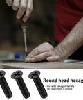 Man using screwdriver with 580 Pcs M3 M4 M5 Screws and Nuts Set Black Countersunk Phillips Flat Head Machine Screws with Washers Carbon Steel Assortment Kit