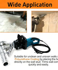 Heavy Duty 1800W Spray Foam Planer Handles Open And Closed Cell Polyurethane Insulation Cutting With A No Sweat Grind And A Knockout Trim Finish That Looks Razor Sharp For Any Contractor on a work surface.