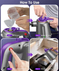 Upgrade Your Cleaning Game With This Handheld Steam Cleaner For Home. Perfect Steamer For Killing Germs. Filling tank and cleaning instructions.