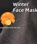 Winter Balaclava Ski Mask For Men And Women, Padded Windproof Full Envelope Face Cover material close-up with heating fibers.