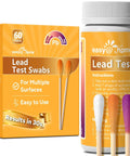 At Home Lead Test Kit With 60 Rapid Swabs And 30 Second Color Change Results packaging and swabs on display