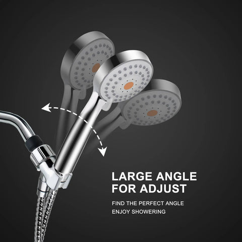 High Pressure Handheld Shower Head With Multi Function Spray For Low Water Pressure Powerful Shower Stream 79 Inch Hose Bracket Chrome Finish