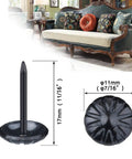 Big Time Badass Antique Daisy Upholstery Tacks For Furniture And Sofas 7/16 inch black decorative nails with measurements.