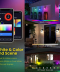 Smart Outdoor Wall Lantern With GFCI Outlet RGBW Color Changing Porch Light App Control And Alexa Compatible Music Sync
