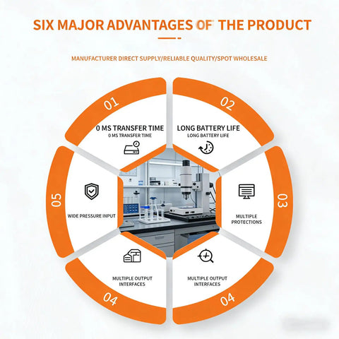 Infographic showing advantages of Heavy Duty 20800mAh Mini UPS Battery Backup For Network Routers And Cable Modems.