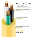 Heavy Duty Three Foot Nema 5 15P To 5 15R 5 20R 6 15R 6 20R AC Adapter Four In One Voltage Converter Cord showing copper wires and insulation details.