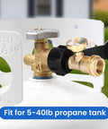 Propane Tank Gauge Level Indicator For 20Lb Tanks With Leak Detector, brass gauge on propane tank, QCC Type1 Inlet