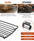 Comparison of nonstick V-shaped roasting rack for oven pan 10 by 8 inch with wire rack for grilling and baking made of durable stainless steel.