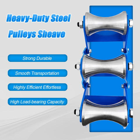 Heavy Duty Cable Puller Sheave For Industrial Laying High Load Wire Tugger Pulley Efficient Cable Feeding Wheel Steel Pulley Attachment displayed vertically