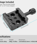 Telescope Dovetail Saddle Clamp Tripod Adapter Mount For Vixen Style Dovetail Plate With Drop In Loading Shown in Black Aluminum Alloy