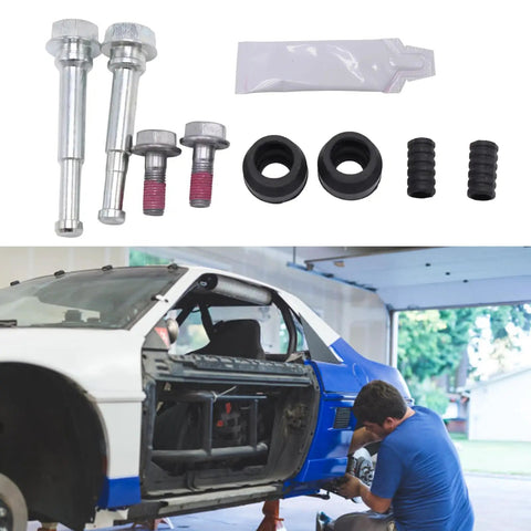 Premium High Durability Front Brake Caliper Guide Pin Bolts Set Ensures Safe Sliding And Optimal Brake Performance For Rock Solid Car Repair, metal rubber kit