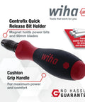 SoftFinish CentroFix Pro Grade Bit Holder With Magnetic Quick Release Holds Power Bits, 90mm Blade, ergonomic cushioned grip