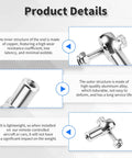 M2x15mm Tie Rod End Ball Head With Screws For Model Aircraft, Silver Aluminum Build, Copper Ball Tip, Rock Solid Joint For Tight, Precise Linkage And Smooth Steering close-up detail