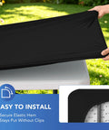 Elastic Spandex Square Fitted Table Cover 34x34 Inch Two Pack Black Wrinkle Resistant Stain Resistant Durable Polyester Blend