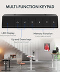 FLEXISPOT 40x24 Inch Electric Standing Desk White Ergonomic Height Adjustable Sit Stand Workstation With Memory Presets Compact Home Office Computer Table For Small Spaces Smooth Motorized Lift multi-function keypad with LED display and memory function.