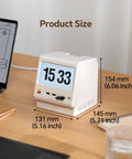 Kickass Retro Dock Station For Mac Mini M4 Pro With Built In Cooling Fan and Five Inch HD Screen with dimensions on wooden desk.