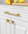 Champagne Bronze Cabinet Pulls Set Of 10 With 5 Inch Hole Centers Durable Zinc Alloy Drawer Handles for kitchen cabinets installed