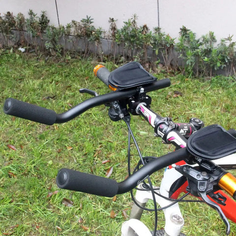 Clip On Aero Bar For Road And Mountain Bikes Aluminum Alloy TT Handlebar Armrest With Grip Friendly Grips for comfort and easy control on bike
