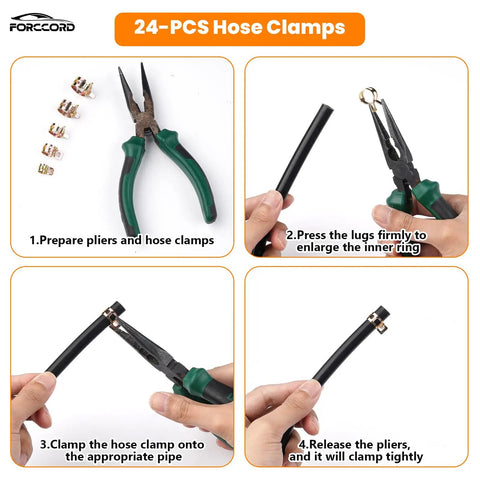 Automotive Vacuum Hose Kit With 6 Five Foot Hoses 64 Hose Connectors 24 Clamps Silicone Vacuum Tubing For Cars DIY clamp use
