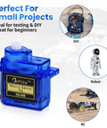 Three Pack SG90 9g Micro Servos For RC Cars Robots Helicopters Planes And Boats Lightweight 9g Servo With 180 Degree Travel