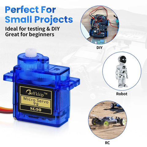 Three Pack SG90 9g Micro Servos For RC Cars Robots Helicopters Planes And Boats Lightweight 9g Servo With 180 Degree Travel