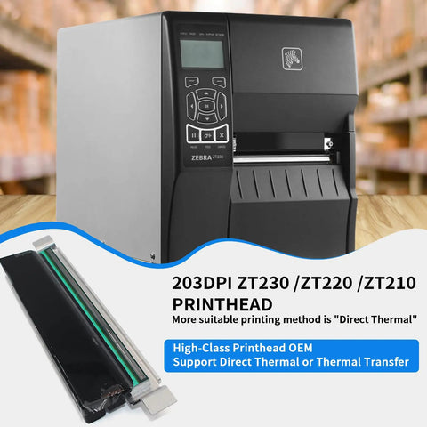 New Printhead For ZT230 ZT220 ZT210 Thermal Barcode Printers Replacement 203Dpi OEM Quality Compatible With ZT200 Series Industrial Label Printers Plug And Play Setup Durable Performance, 203DPI