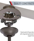 Bronze Outdoor Ceiling Fan Electrical Box With 4.75 Inch Box For Weatherproof Mounting Of Outdoor Fans And Chandeliers installed view
