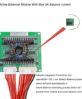 Top Tier 16S LiFePO4 Active Balancer Module Designed For 48V Lithium Battery Energy Transfer With 5A Amp Equalization close-up image.