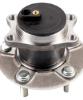 Front view of a front wheel hub and bearing assembly with ABS for Mitsubishi Lancer 2008 to 2015 5 lug replacement.