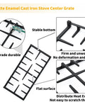 Center Stove Grate Replacement For Gas Range Cast Iron Matte Enamel 19.3 In Long By 9.1 In Wide By 1.5 In High