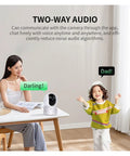 Bulletproof 4Mp Full Hd Dome Camera With 2 4G Wifi Security Cam Two Way Audio Infrared Night Vision Vandal Resistant Indoor Surveillance Monitor For Smooth As Silk Plug And Play Home Protection showing two-way audio feature with a woman and child.