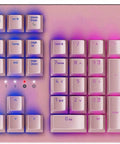Straight Fire Opto Mechanical Gaming Keyboard With Custom RGB Backlighting And Wired USB Link For PC Mac Featuring Lightning Response And Smooth Forty Five Gram Actuation For Beast Mode Gamer Sessions showing top view keys with RGB lights.