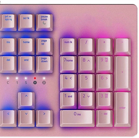 Straight Fire Opto Mechanical Gaming Keyboard With Custom RGB Backlighting And Wired USB Link For PC Mac Featuring Lightning Response And Smooth Forty Five Gram Actuation For Beast Mode Gamer Sessions showing top view keys with RGB lights.