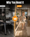 Before and after comparison of RV stabilization: wobbling table vs. stable environment, highlighting Take The Wobblies Straight Out Your Rig With Heavy Duty Rv Stabilizer Legs Using Ratchet Tension On I Beam Mounts For Smooth Anti Sway Camper Leveling And Serious Leg Hold Under Pressure.