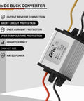 Waterproof 12V To 5V Buck Converter With 8 To 35V Input Delivers Stable 5V At Up To 3A 15W for car audio, LED displays, motors.