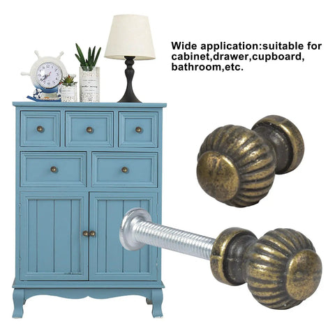Solid Zinc Alloy Mini Cabinet Knobs Bronze Vintage Drawer Pulls Antique Style Hardware For Jewelry Box Dresser Cupboard 19Mm Height With Screws on blue cabinet