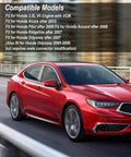 Red sedan compatible with Muzzle Harness Disable Kit For Honda 3.5L V6 With VCM, shown driving on a highway
